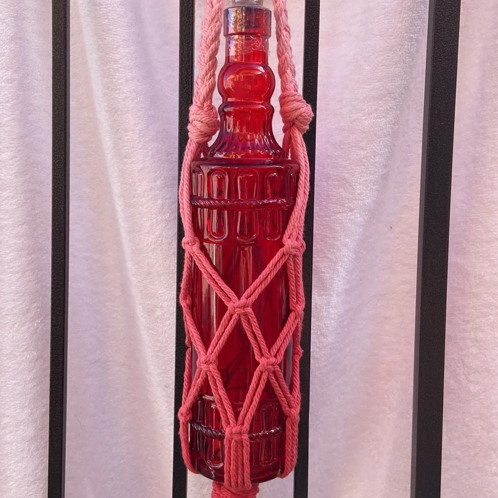 Macrame Plant Hanger Pink Ombre 29” - Picture 5 of 9